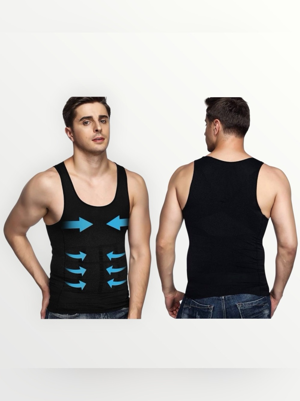 NWT Odoland Men’s Black Compression Body Shaper Tank Size M